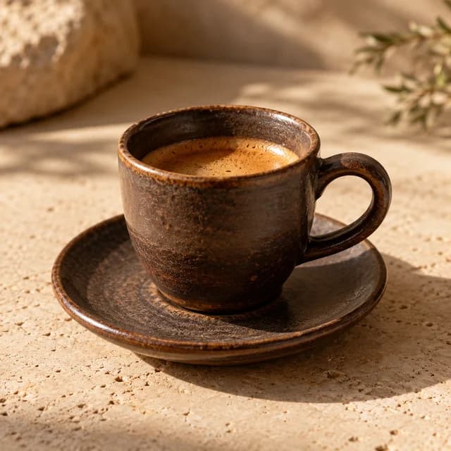Ceramic cup with soft natural shadows
